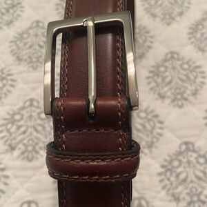EUC Classic Brown Genuine Leather Belt with Silver Buckle waist size 38 / 95